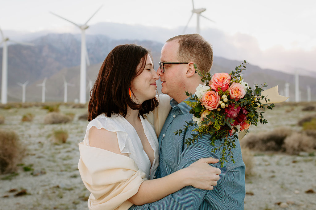 Vibrant Desert Engagement Session in Palm Springs. Adventure wedding and elopement
photography by Wildflower Photo Co.