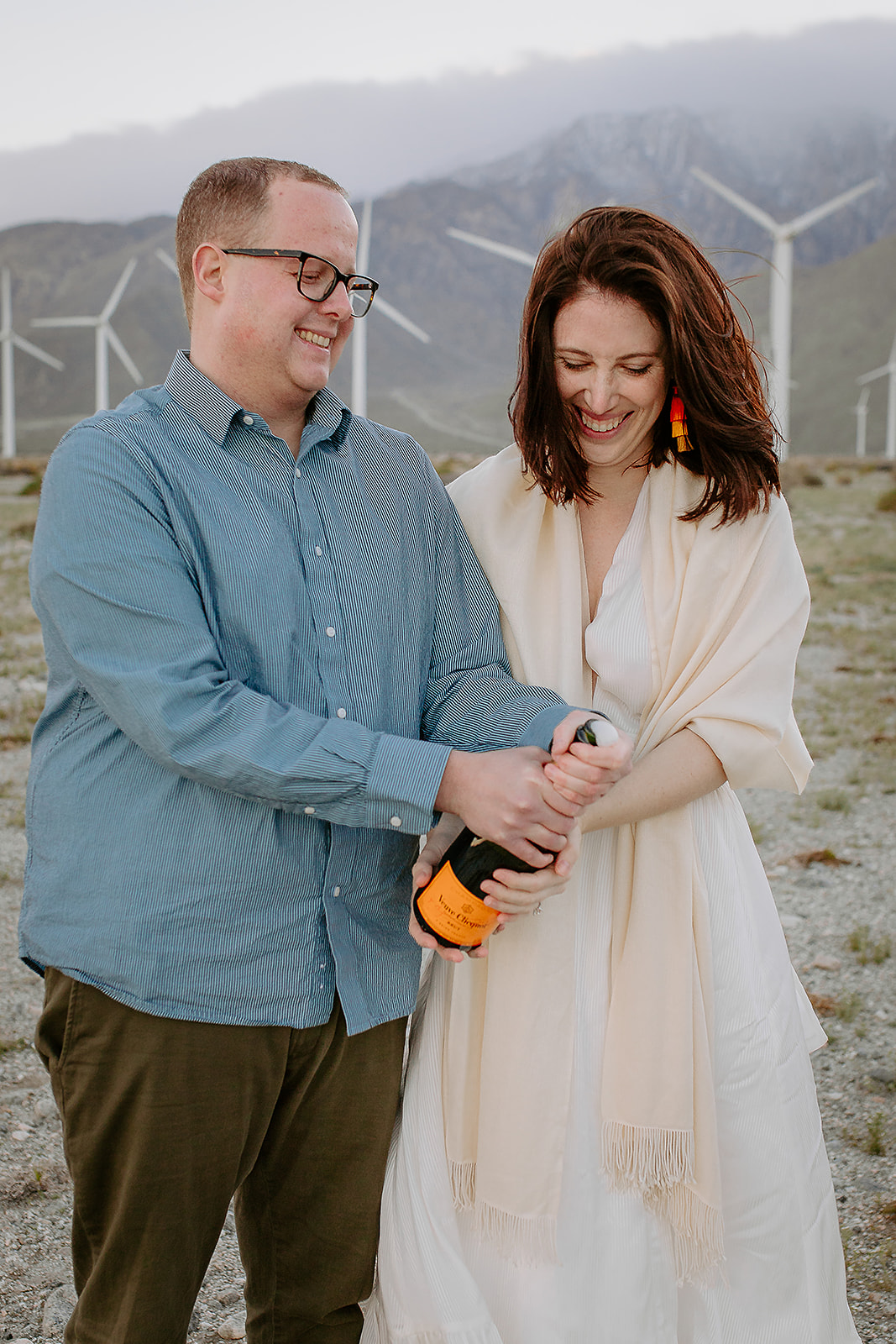 Vibrant Desert Engagement Session in Palm Springs. Adventure wedding and elopement
photography by Wildflower Photo Co.