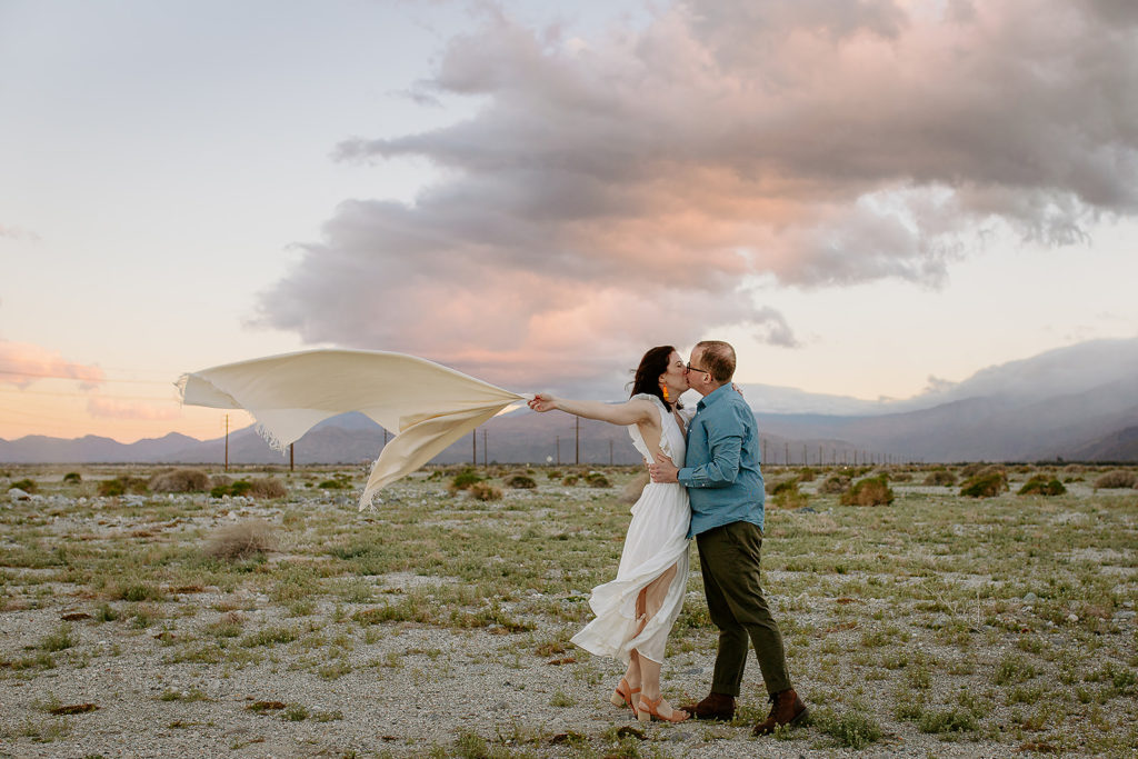 Vibrant Desert Engagement Session in Palm Springs. Adventure wedding and elopement
photography by Wildflower Photo Co.