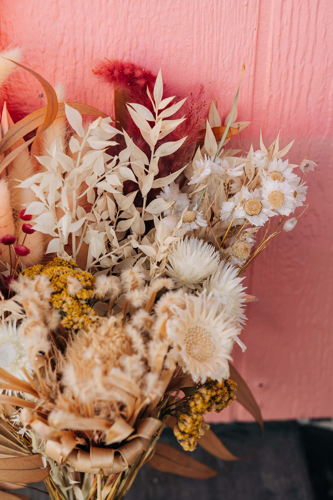 Desert elopement dried florals