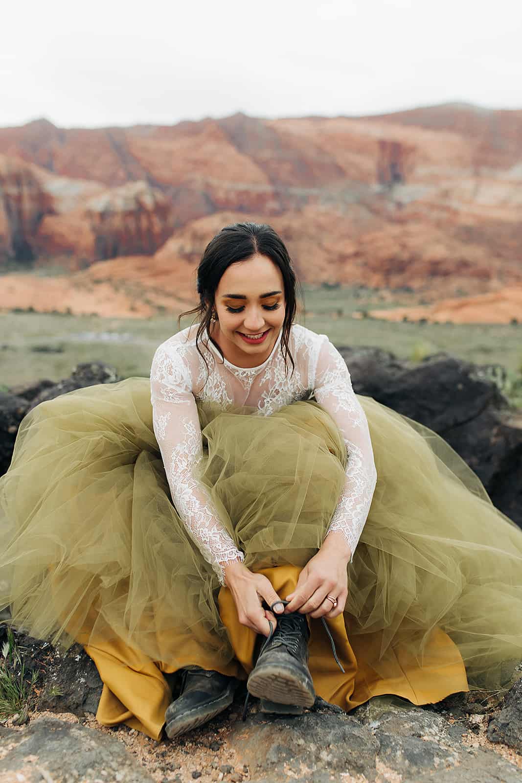 Utah bride puts on hiking boots