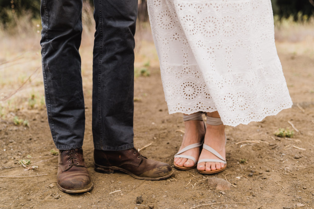 Bride and Groom's shoes on trail